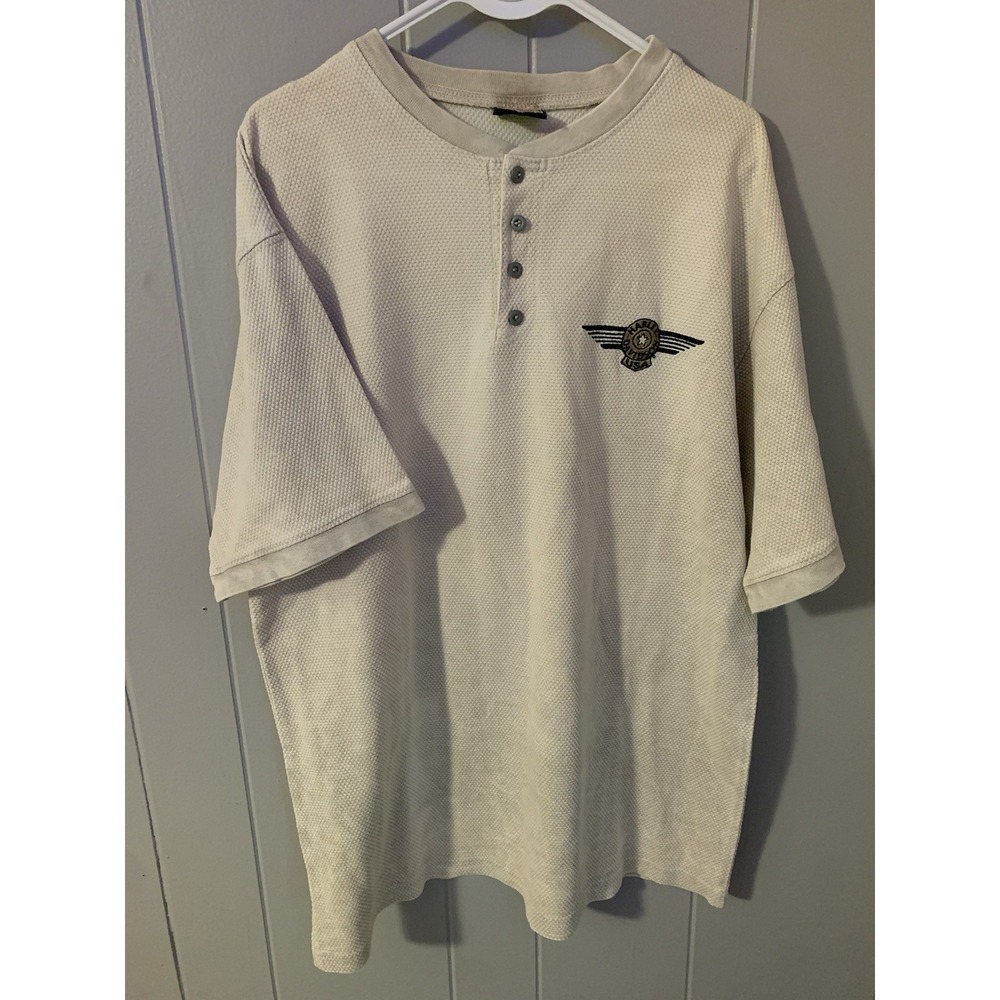 Mens XL Woodstock Harley Davidson Waffle Knit Polo Short Sleeve Shirt USA - Picture 1 of 8